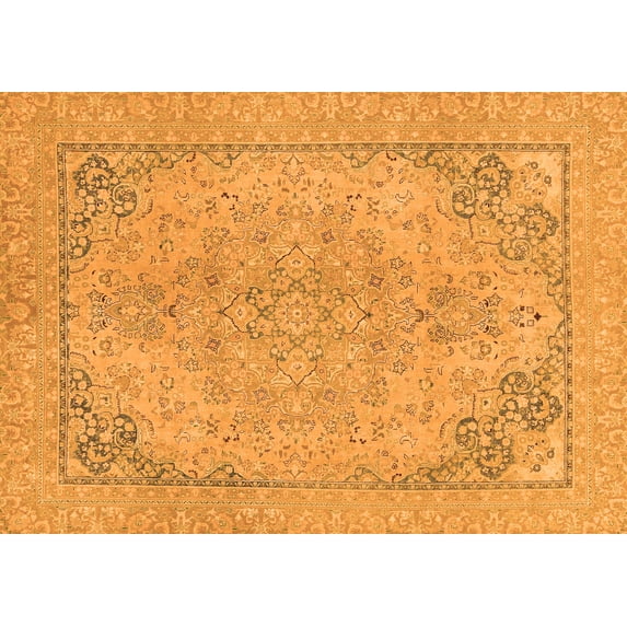 Ahgly Company Indoor Rectangle Abstract Orange Modern Area Rugs, 4' x 6'