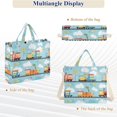 thumbnail image 6 of FORMRS Womens Corduroy Tote Bag Crossbody Shoulder Handbag with Pocket, Cartoon Train Pattern, 6 of 7