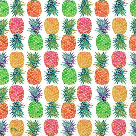 Boston International C031200 Paper Cocktail Napkins Pack of 20 - Tahiti Pineapple Repeat - case of 3