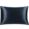 thumbnail image 1 of 25 Momme Silk Pillowcase for Hair Both Sides 100% Pure Silk Standard Navy Blue, 1 of 6