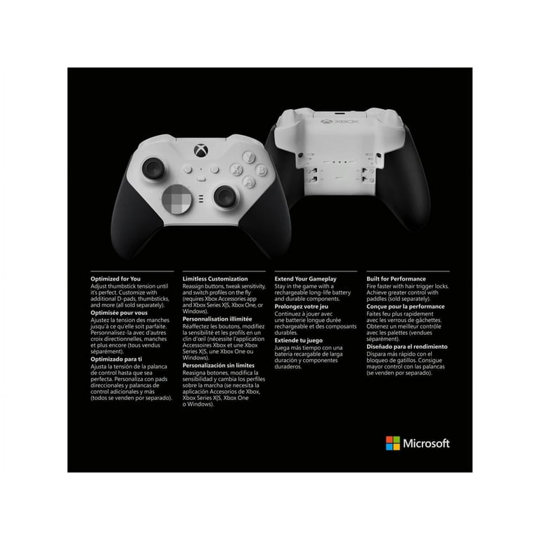 Joystick Microsoft Xbox Elite Wireless Series 2, Core, Inalámbrico  Bluetooth, Blanco/Negro