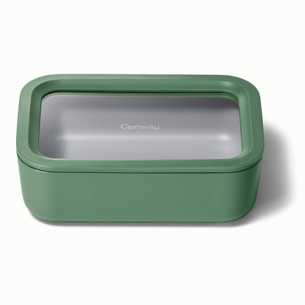 Recipiente de vidrio de alcaravea para almacenamiento de alimentos de 1.6 litros con revestimiento cerámico