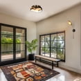thumbnail image 2 of Savonnerie Black Gold Modern Metal Round Flush Mount Ceiling Lights for Kitchen - 12" D x 3.5" H, 2 of 5