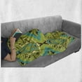 thumbnail image 6 of Damask Soft Flannel Fleece Throw Blanket, Floral Motifs with Baroque Influences Classic Ornament, Cozy Plush for Indoor and Outdoor Use, 70" x 90", Yellow Green Turquoise, by Ambesonne, 6 of 6
