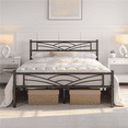 thumbnail image 1 of Fullfurnique Metal Platform Bed Frame with Cloud Inspired Design Headboard, Full, Black, 1 of 7