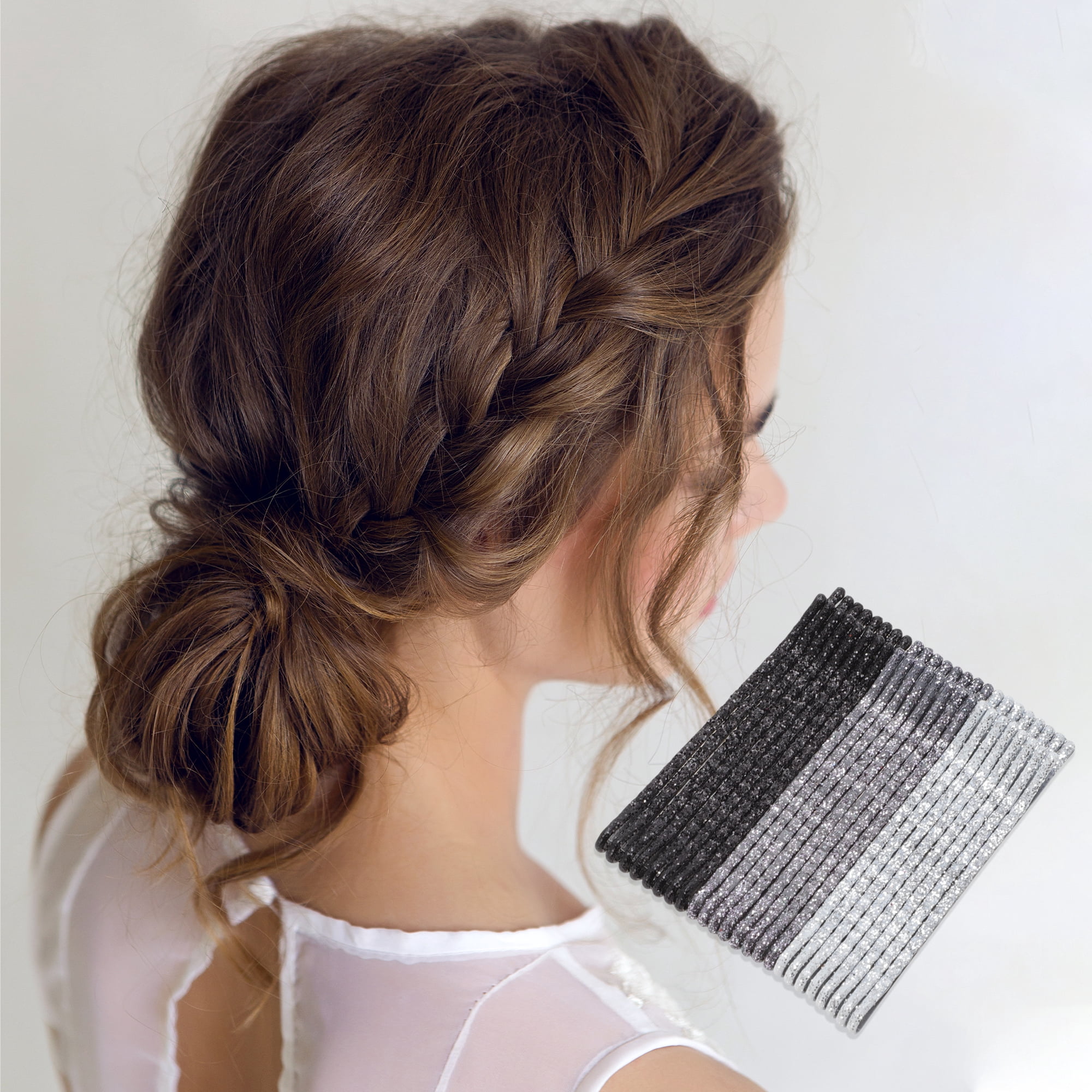 Unique Bargains 24Pcs Grace Hair Clips Hairdo Clip Set Gray Black
