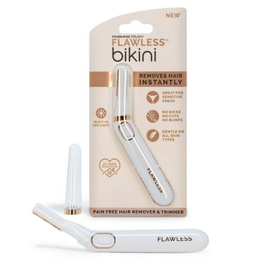 Finishing Touch Flawless Bikini Shaver and Trimmer Hair Remover for Women, Dry Use Electric Razor, Personal Groomer for Intimate Ladies Shaving, No Bump, Smooth Shave