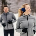 thumbnail image 3 of Motique Accessories Adjustable Ear Warmers Men Women Solid Polar Fleece Folding Winter Earmuff-Tan, 3 of 5