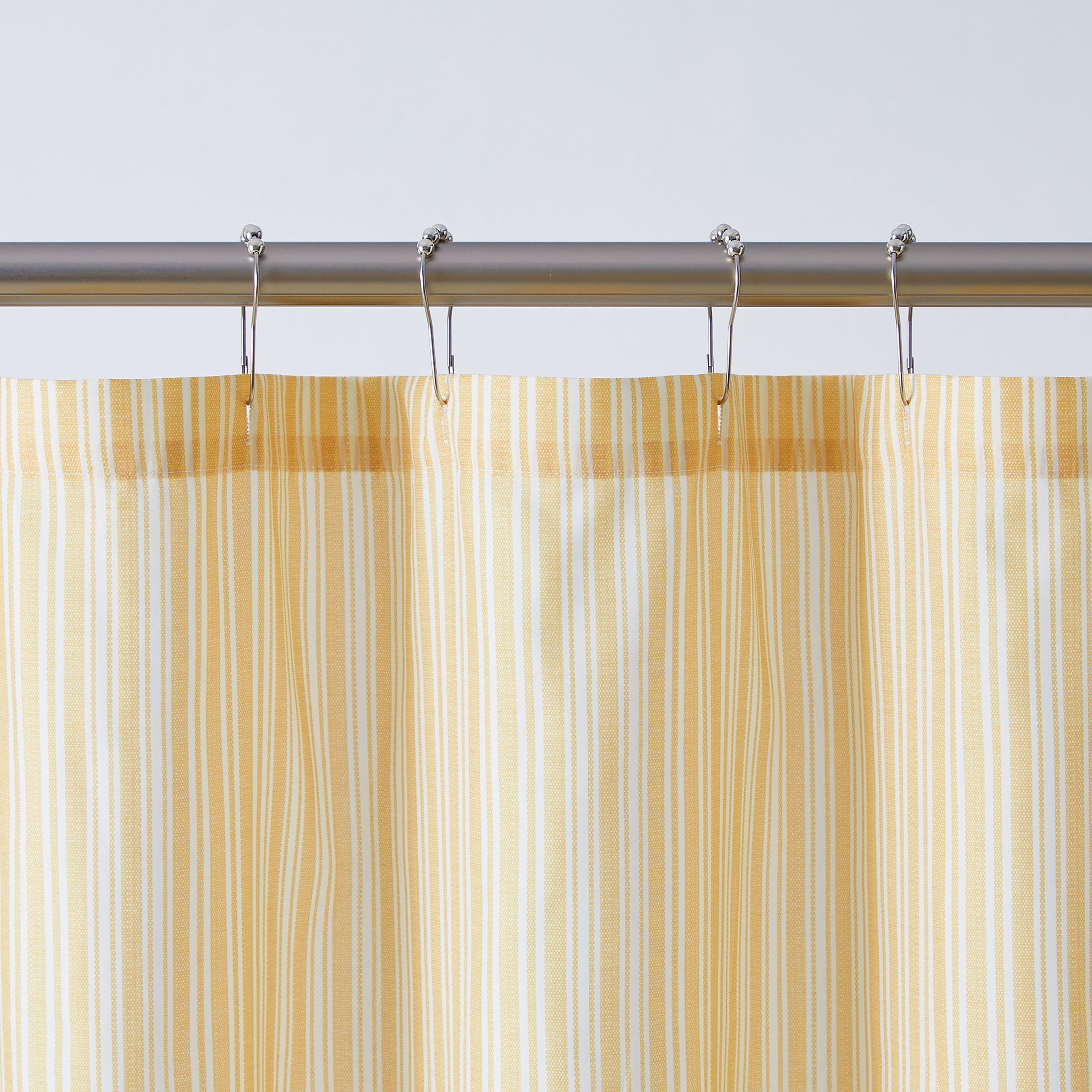 Mainstays Ticking Golden Curry Stripe Polyester Bath Set, 15-Piece