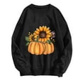 thumbnail image 3 of VKOYWKM Thanksgiving Sweatshirts Women Thanksgiving Pumpkin Graphic Sweatshirts Oversized Long Sleeve Casual Crewneck Sweatshirts Family Party Pullover Tops, 3 of 4