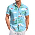 thumbnail image 3 of HAJWOH 2026 Summer Hawaiian Shirt for Men Casual Button Down Short Sleeve Summer Beach Shirts Loose Fit Floral Print Tropical Tops, 3 of 7