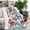 White, Red, Blue, variant on White Butterfly Red Blue Leaf Pattern Blanket,Comfortable Soft Flannel Throw Blanket,All Season,Warm Lightweight Blankets for Sofa Bed Couch Living Room Chair,30"x40"