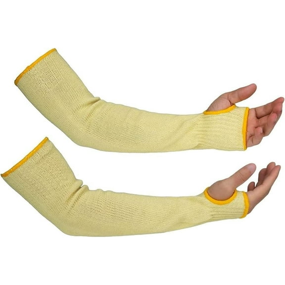 Annuodi Sleeves Heat Resistant 19 Inch Long Arm Guards With Thumb Hole,Breathable Anti-Cut Safety Welder Sleeves Fire Resistance For Men Women On Mechanic,Welding,Repairs,Polish Work