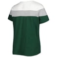 thumbnail image 3 of Women's White/Green Athletics Plus Size Colorblock T-Shirt, 3 of 3