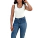 thumbnail image 2 of ATHLECHIC Camisetas de punto acanalado para mujer, con bloque de color, ajustadas, de cuello redondo, chalecos de verano casuales, S Blanco Negro, 2 of 5