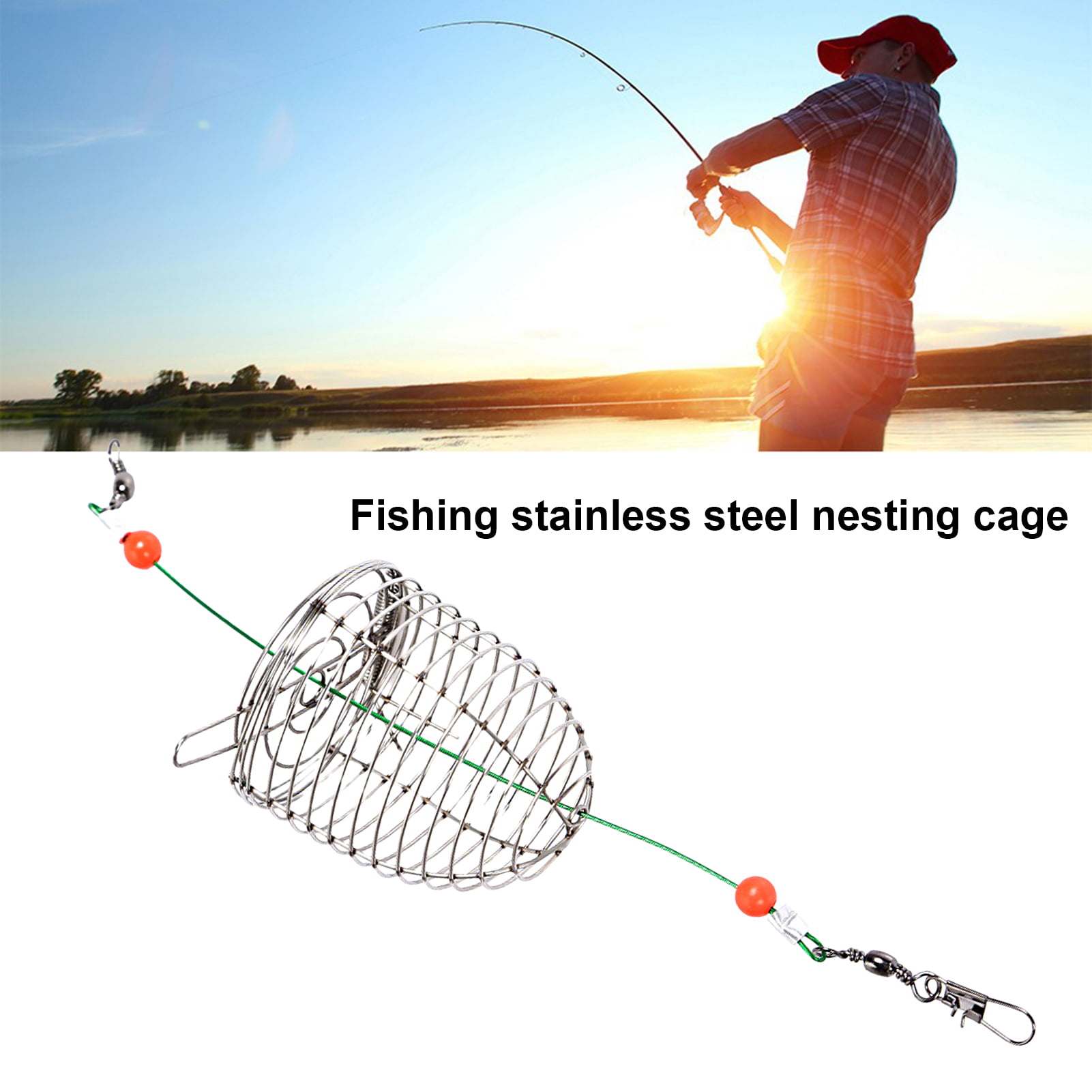 DoubleYi Fishing Lure Cage Multifunctional Wear-resistant Unique Fishing  Bait Trap Cage Angling Equipment 
