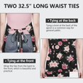 thumbnail image 6 of Pioneer Flower Floral Print Pattern Apron for Women and Men, Cotton Linen Waterproof with Pockets, Adjustable, 33x27 Inch for Kitchen, Gardening, BBQ, Salon, 6 of 6