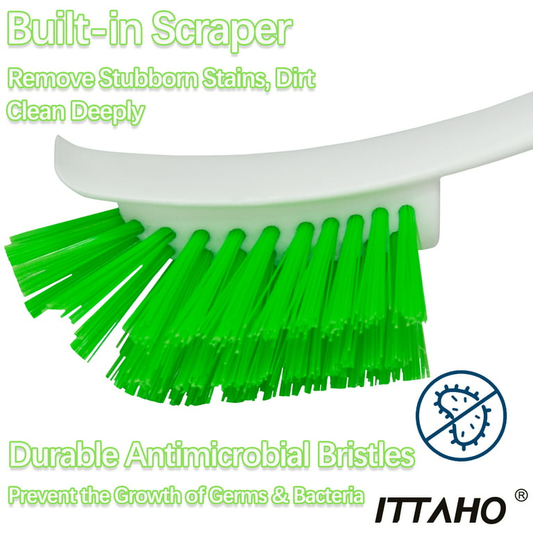 ITTAHO Dish Scrubber Set, Kitchen Brush for Cleaning with Scraper Edge
