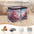 thumbnail image 2 of CURLYOOT Paris Eiffel Tower Pinks Storage Bin with Zipper Lid, Fabric Decorative Lidded Storage Baskets Boxes, Foldable Organizer Container Basket for Bedroom Closet Shelf, 2 of 8