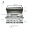 thumbnail image 3 of Spire Premium 5 Burner Built In Gas Grill Island Head, Stainless Steel 30 Inch Barbeque Grill with Rear Burner, 63,000 BTUs, 750 SQ In Racks, Propane Grill with Dual Fuel Compatibility - 740-0788P, 3 of 9