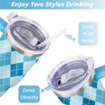 thumbnail image 5 of 40oz Abstract Geometric Plaid Design Stainless Steel Flip Straw Tumbler Spill Proof Travel Cup Double Wall Vacuum Insulated Coffee Mug with Top Handle, 5 of 6