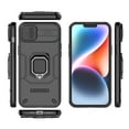 thumbnail image 3 of Nalacover Ring Holder Rugged Case for iPhone 13 Kickstand Camera Lens Sliding Cover, Heavy Duty PC + TPU Dual-Layers Shockproof Military Grade Full Protection Phone Case, Black, 3 of 9
