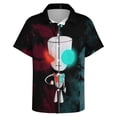 thumbnail image 3 of Invader Zim Men's Hawaiian Shirts Short Sleeve Button Down Casual Shirts Summer Tropical Aloha Beach Shirts, 3 of 7