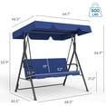 thumbnail image 6 of Melocadol 3 Seats Outdoor Porch Swing Glider, All-Weather Adjustable Canopy, Rust Proof Heavy Duty Stand Swing Chair for Garden, Lawn, Blue, 6 of 6