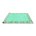 thumbnail image 2 of Ahgly Company Machine Washable Indoor Rectangle Abstract Turquoise Blue Modern Area Rugs, 4' x 6', 2 of 4