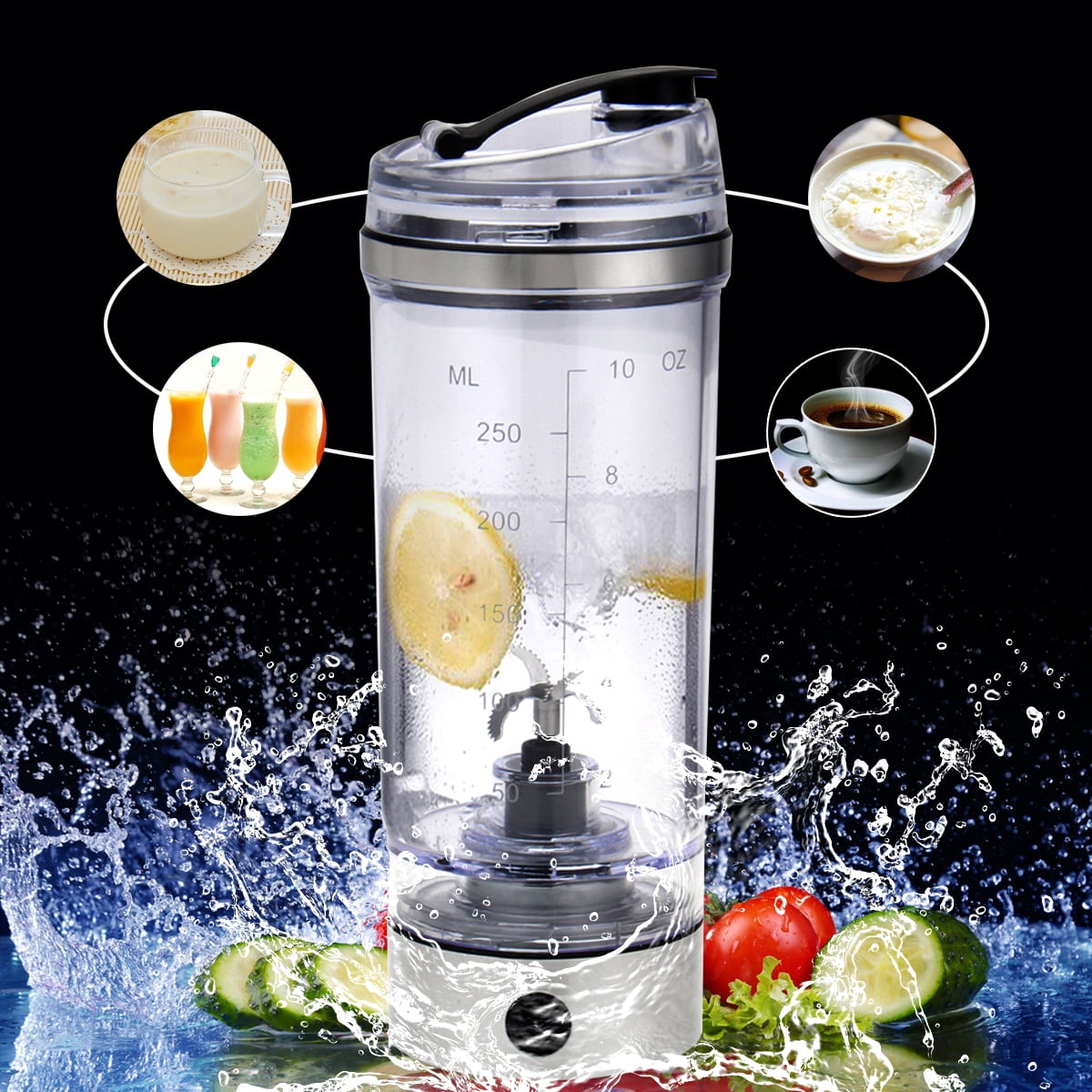 250ML Portable Protein Shaker Blender Cup Tornado Mixer Handheld