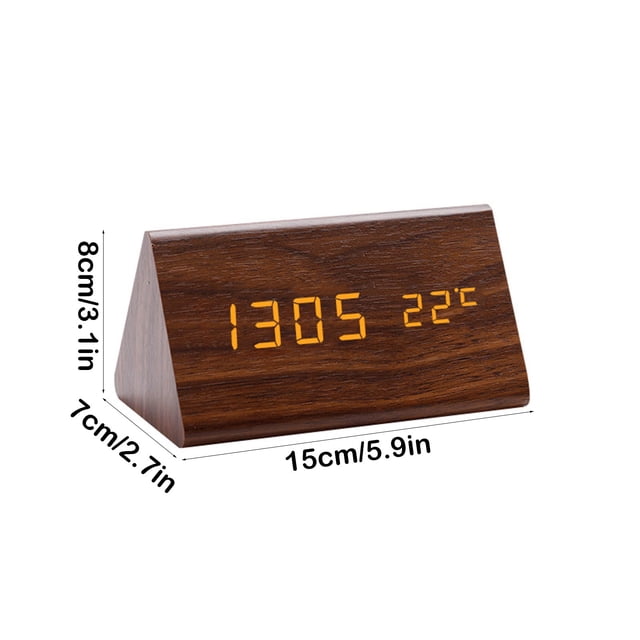 LED Digital Wall Clock With Day-Of-Week Display, Temperature And Date, Desk Or Wall Mount, Powered By AAA Battery Or USB