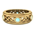thumbnail image 4 of Wedding Bands for Men 8 MM Aquamarine 14K Gold 0.75 CTW, 4 of 5