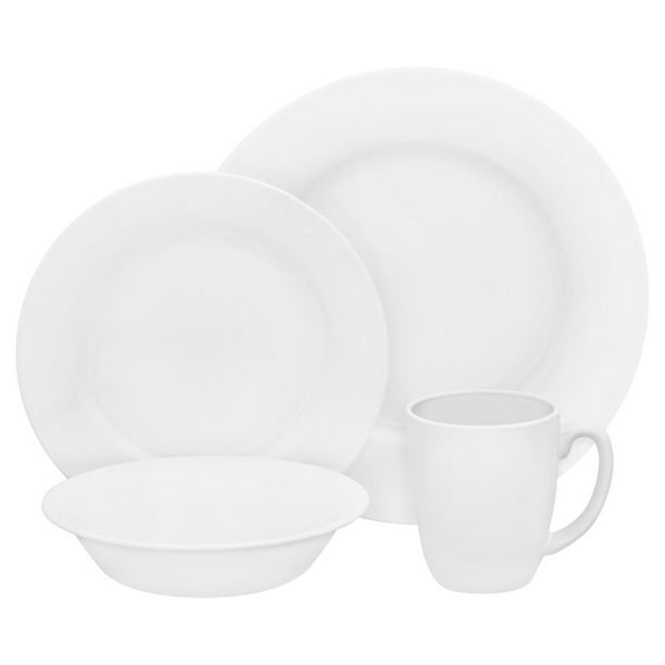 Corelle Vive Dazzling White Dinnerware Set, 16 Piece
