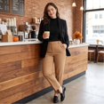 thumbnail image 5 of Boyscolos Sweaters for Women Long Sleeve Trendy Crew Neck Jumper Knitted Pullover Soft Warm Fleece Sweater Tops, 5 of 7