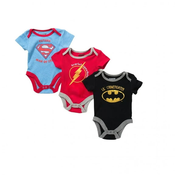 DC Comics 3-Pack Snapsuits-6-9 Months