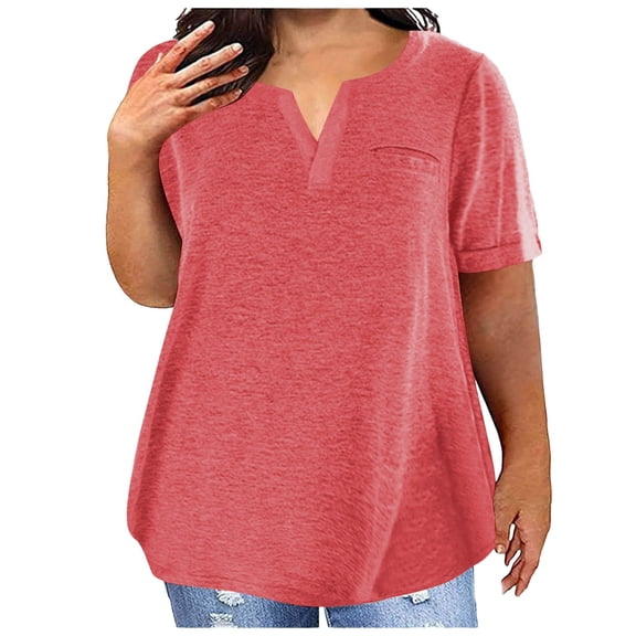 Jamsmile Women Blouse Tops Color Block Gradient Print Tops Shirts Short Sleeve Casual Loose Beach Holiday Blouses Tops