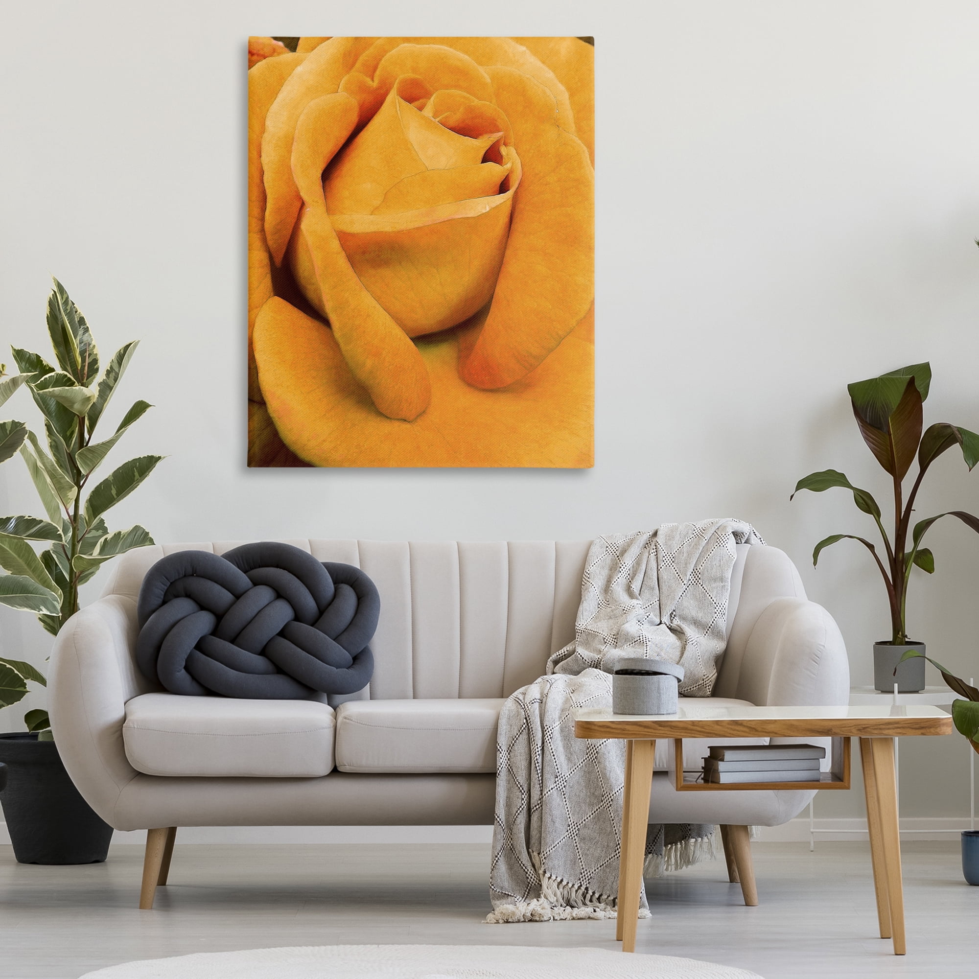 Stupell Industries Yellow Rose Close Up Botanical & Floral Painting Gallery Wrapped Canvas Art Print Wall Art, 36 x 48