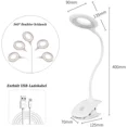 thumbnail image 2 of Lámpara de lectura con pinza LED, lámpara de lectura con pinza y sensor táctil, lámpara de escritorio para cama para niños, lámpara de pinza de cuello de cisne flexible de 360°, lámpara de libro, 2 of 4