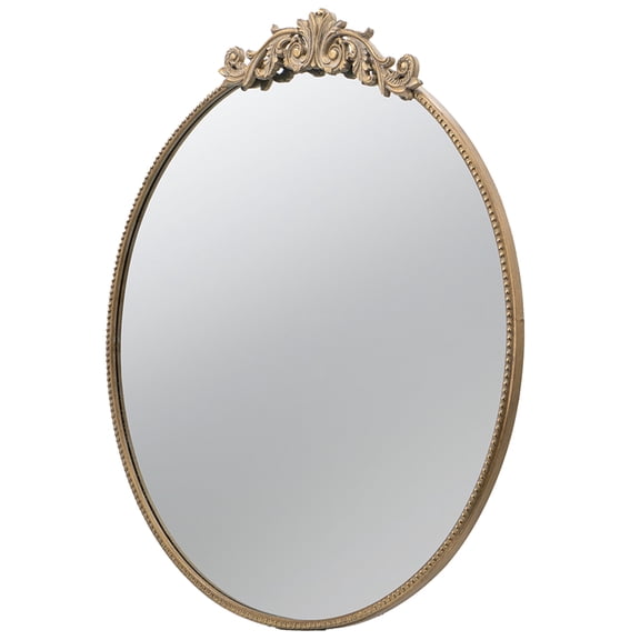 JERFIT Vintage Round Gold Mirror with Metal Frame, 36 Inch Wall Mounted Decorative Mirror for Bathroom Vanity, Living Room, Entryway