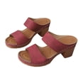 thumbnail image 3 of Xucatan Women's Snake Print Block Heel Mules, Double Strap Open Toe Slides with Faux Leather, Textured Chunky Heel Sandals, Versatile Summer Office Footwear Gift, 3 of 9