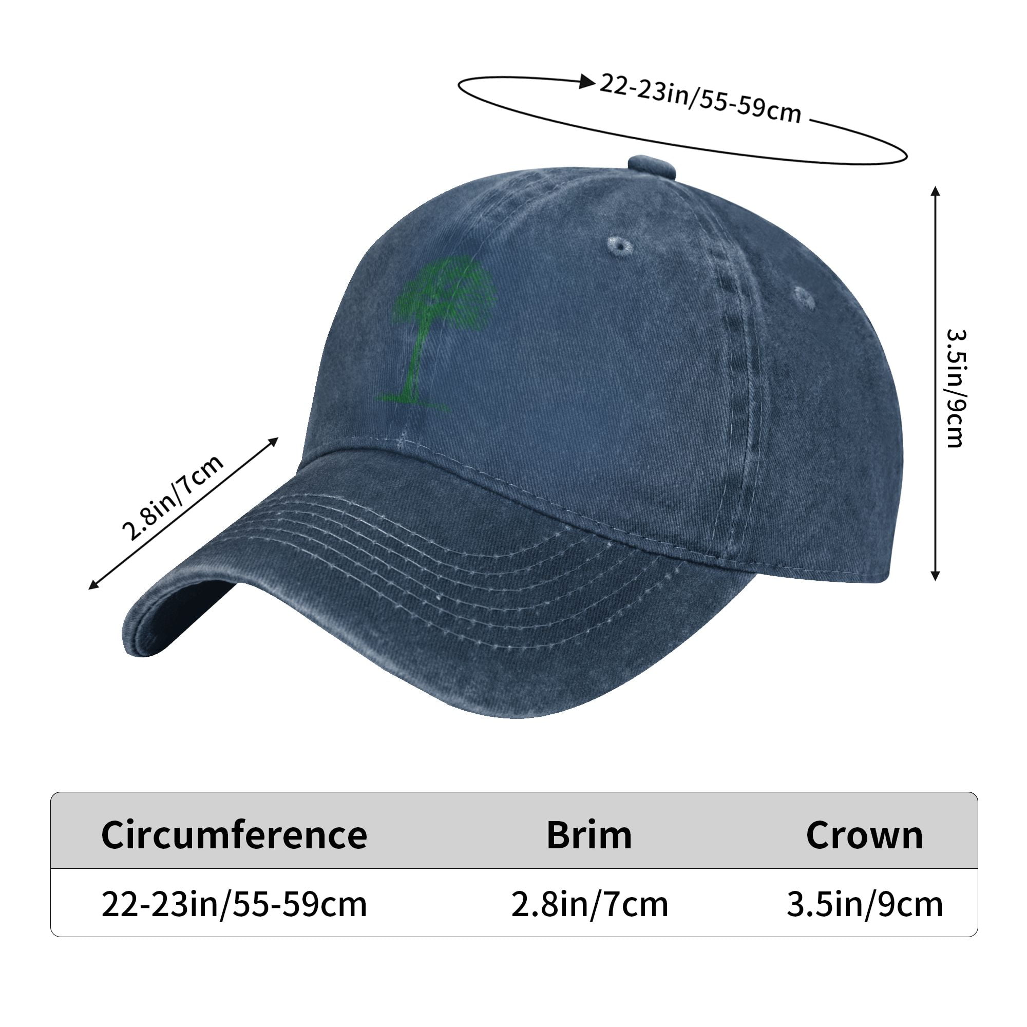 ZICANCN Fish Fishing Symbol Adjustable Baseball Cap Women , Hats for Men  Adult Washed Cotton Denim Baseball Caps Fashion