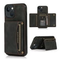 thumbnail image 1 of SaniMore Case for iPhone 14 6.1" 2022, [Flip Wallet with Card Slots] [Kickstand] [Shockproof & Anti-fall] Wear-resistant Retro PU Leather Rugged Cover For iPhone 14 6.1" 2022, Black, 1 of 7
