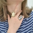 thumbnail image 2 of Vintage Beetle Insect Statement Ring for Women Men Adjustable Expandable Pest Moth Animal Halloween Wide Wrap Band Rings Comfort Fit Creative Holiday Jewelry, 2 of 12