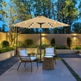 thumbnail image 7 of MASTERCANOPY 7.5ft Solar Patio Umbrella with LED Lights Tilt and Crank, Khaki, 7 of 7