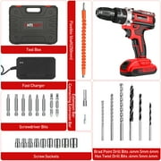 UNTIMATY 21V Cordless Power Drill Set, Power Drill Driver Kit with Lithium-Ion Battery and Charger, 3/8-Inch Keyless Chuck, 2 Variable Speed, 25+3 Position and 31pcs Drill/Driver Bits, Red