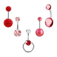 thumbnail image 3 of 5x Piercing Ombligo, Piercing Ombligo, 10 Mm, Corto, Acero Inoxidable, Trendy, 1,6 Mm, para Mujer, Piercing Ombligo Curvo, Piercing Ombligo Rojo, 3 of 8