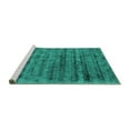 thumbnail image 2 of Ahgly Company Machine Washable Indoor Square Abstract Turquoise Blue Contemporary Area Rugs, 3' Square, 2 of 4