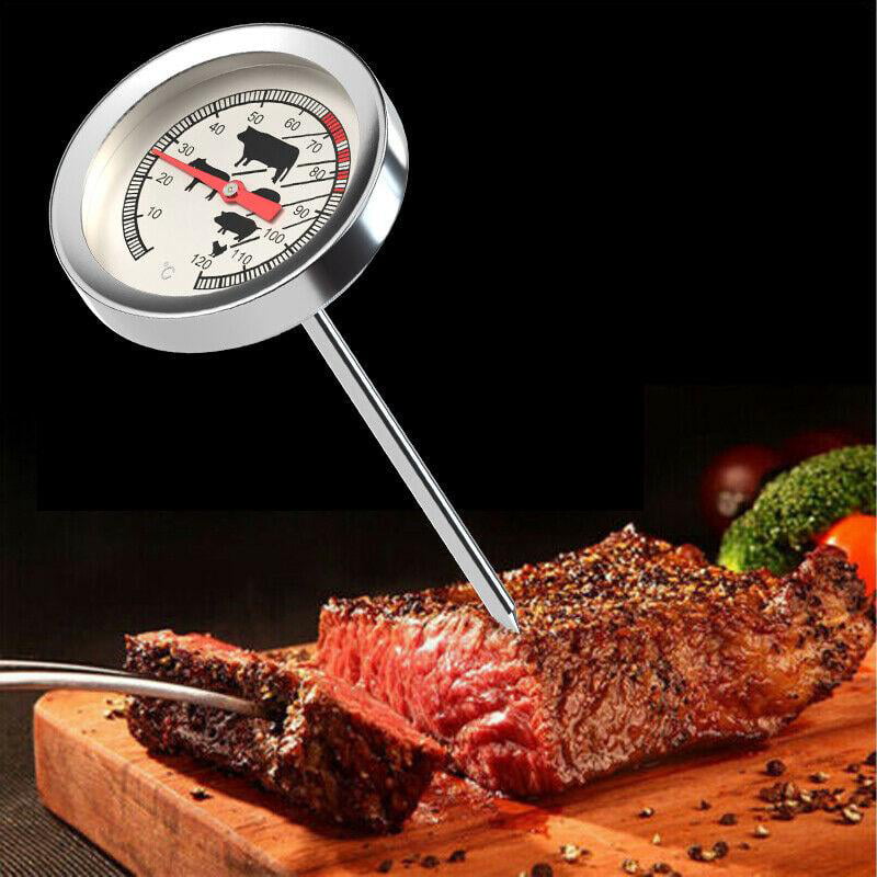 Stainless Steel Instant Read Probe Thermometer BBQ Milk Food Cooking Meat Gauge 