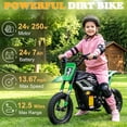 thumbnail image 5 of UBesGoo Electric Dirt Bike, 24V 250W Ride on Toys for Big Kids with Music & Bluetooth, 14 mph Twist-Grip Throttle & Hand-Operated Rear Brake, Green, 5 of 7