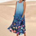 thumbnail image 1 of LSLJS Nouvelle Robe Longue Sans Manches en Coton et Lin à Col Rond Imprimé pour Femmes, Robe d'Été de Plage, 1 of 5